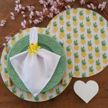 Imagem de Kit capa supla sousplat jogo lugar americano abacaxi 4 peças - Criarte