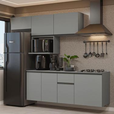 Imagem de Armário de Cozinha Completa 240 cm Suspensa Cinza Nice Madesa 07