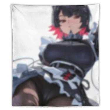Imagem de LIEGBMEU Tapeçaria sexy de anime menina 127 x 152 cm arte de colcha de parede decoração de tapeçaria caprichosa AE19
