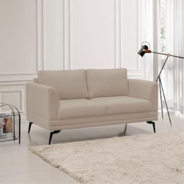 Imagem de Sofá Elegante Poemme 1,60mt Pé De Ferro - Veludo Bege