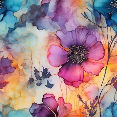 Imagem de Papel de parede rosa azul aquarela abstrato moderno papel de parede para contato vintage vinil adesivo em papel de parede para quarto, banheiro, armário de cozinha adequado para locatários