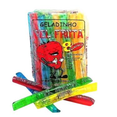 Imagem de Kit 80 Geladinho sacole de frutas sortidas 100ml Gelfruta - Gel Fruta