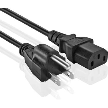 Imagem de Cabo de alimentação CA universal – Substituição do cabo de alimentação de 3 pinos para computador, monitor, scanner, impressora, TV, IEC 320 C13 para NEMA 5-15P - 18awg, 125V 10 Amp