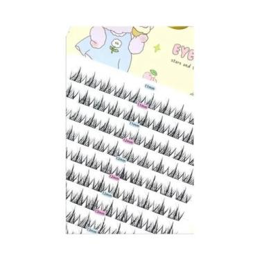 Imagem de Cílios Postiços Anime - 160 Tufts Finos e Densos para Cosplay Japonês,