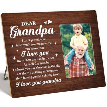 Imagem de OTINGQD Porta-retrato de vovô, presentes para vovô de netos, presente de aniversário de Natal para o dia dos pais, presente de aniversário para avô, eu ainda não posso te dizer o quanto você significa