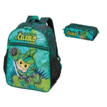 Imagem de Kit Mochila Grande Costas E Estojo Cebolinha Celeblo - Pacific
