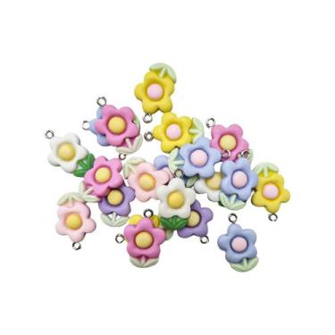 Imagem de Pingente miçanga infantil pulseiras brincos bijuterias de florzinha 20