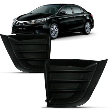 Imagem de Par moldura farol milha corolla 2015 2016 2017 preta sem furo - RETROV