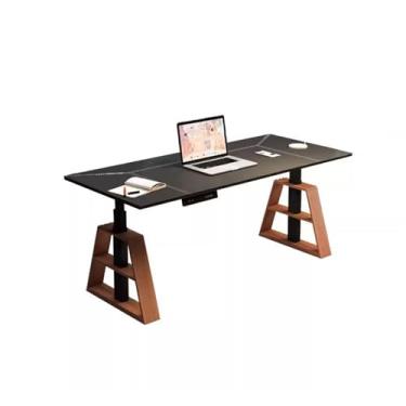Imagem de Mesa de computador, mesa de elevação elétrica, mesa de jogos, mesa inteligente, mesa de trabalho, mesa de escritório de madeira maciça, mesa de estudo, uso doméstico (180 x 60 x 60 - 125 cm)