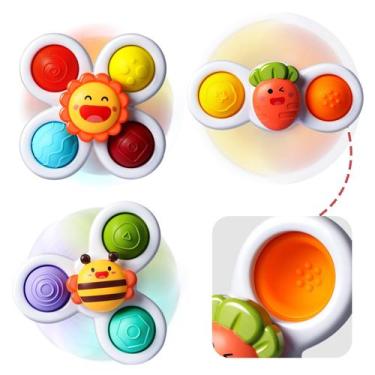 Imagem de Suction Cup Spinner Toys ALASOU para crianças de 1 a 3 anos, 3 unidade