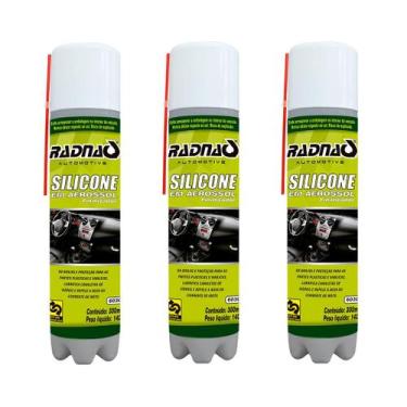 Imagem de Kit 03 Spray Silicone Aerossol Carro Barco Esteira 300ml - Radnaq