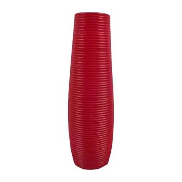 Imagem de Baoblaze Vaso alto decorativo rústico moderno para decoração de casa, vaso de flores para sala de estar de fazenda, canto, quarto de hotel, Vermelho