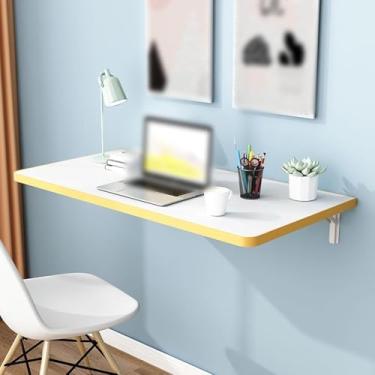 Imagem de Mesa Dobrável Flutuante Para Lavanderia, Mesa Dobrável De Parede Suspensa, Mesa Para Computador, Mesa Para Crianças, Mesa Flutuante Montada Na Parede, Mesas De Bar, Banca, Yellow, 120 * 40cm