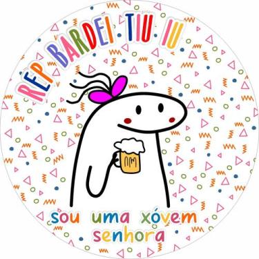 Imagem de Painel de Lona Redondo Aniversário Flork RepBardei Uma Xóvem Senhora C