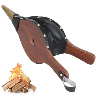 Imagem de Bocal fundido de madeira marrom Fireplace Bellows Gtongoko 37,6 x 14,2