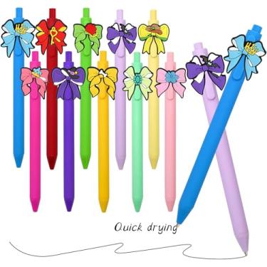 Imagem de 10 canetas borboleta novas canetas de gel coquete estéticas coloridas laço kawaii caneta esferográfica engraçada a granel laços fofos estudantil material de escritório festa de aniversário presentes