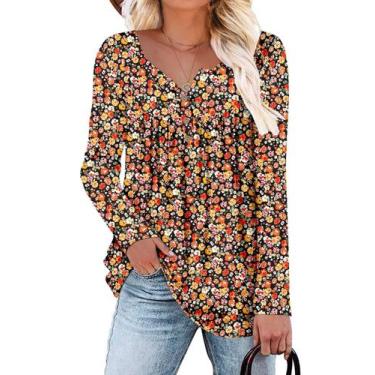 Imagem de Túnica ROSELINLIN com estampa floral plus size para mulheres 3GG