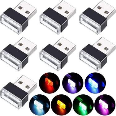 Imagem de Lâmpada LED USB para atmosfera interior de carro de 7 cores (7 unidade