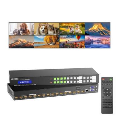 Imagem de Comutador de matriz HDMI Arvitek 8x8 4K @30Hz com interface gráfica e 