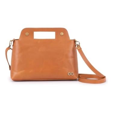 Imagem de Bolsa Feminina Couro Legítimo Média Tiracolo Transversal/mão(Marrom-claro)