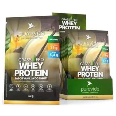 Imagem de Grassfed Whey Protein Vanilla Tahiti 15 Sachês de 30g PuraVida
