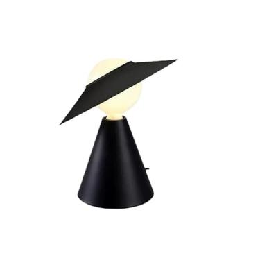 Imagem de Abajur de cabeceira Luminária de mesa simples cabeceira noturna metal estudo sala estar decorativa quarto Modelo Vermelho, Preto(Red)