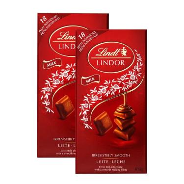 Imagem de Kit 2 Chocolate Lindt Lindor ao Leite com Recheio Cremoso 100g