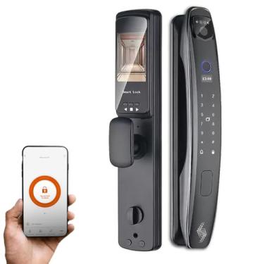 Imagem de Fechadura Digital Biométrica Wifi Reconhecimento Facial 3d