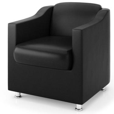 Imagem de Poltrona Decorativa Tila Reforçada Consultório Sala E Recepção Courino Preto Sj Móveis E Decoração