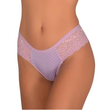 Imagem de Calcinha Fio Dental Estampada Renda Lateral Conforto Elegante Moda Int