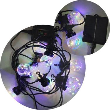 Imagem de Pisca Cordão Varal Solar Natal 10 Lâmpadas LEDs Colorido 5M - Genérico