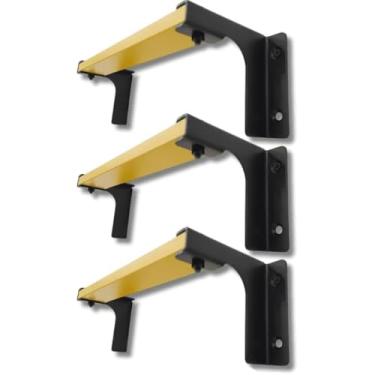 Imagem de ISOP Escada para janela de 3 degraus certificada - degrau de 3 cm de largura - 10 cm da parede - 30 cm de comprimento - ferro de 1,5 mm de espessura - Montado na parede - à prova de intempéries