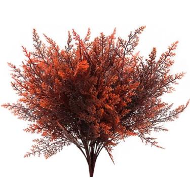 Imagem de Arbustos artificiais, folhas de samambaia persa, plantas de plástico, vegetação, grama, simulação, samambaias falsas, arbustos, ambientes externos, interiores, casa, jardim, varanda, parterre, mesa