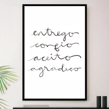 Imagem de Genérico, Quadro Entrego Confio Aceito Agradeço Decorativo A4 23x33cm