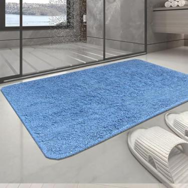 Imagem de 4 Tapete Banheiro Antiderrapante Absorvente 45x60 Oa Hig Vr (CELESTE Azul Claro Escuro - Liso Hig)