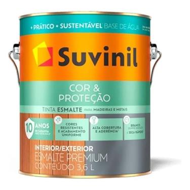 Imagem de Tinta Suvinil Tintas para madeiras e metais esmalte brilhante seca rapido 3.6L - Branco - 53698421