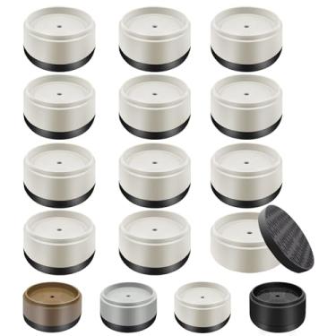 Imagem de Elevadores de cama para móveis, resistentes, 2,5 cm, 5 cm, 7,6 cm, 10,2 cm, elevadores de cama ajustáveis redondos para pernas de mesa, sofá, poltrona, geladeira, máquina de lavar (2,5 cm, branco