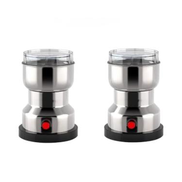Imagem de Moedor De Café EléTrico 110v, Moedor Multifuncional PortáTil De AçO Inox Com 4 LâMinas Para GrãOs, Sementes E Especiarias(KIT2)
