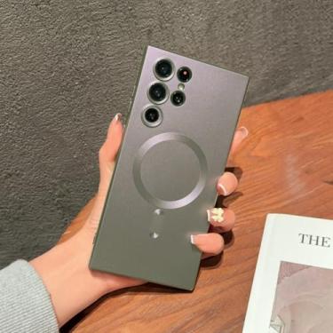 Imagem de Capa magnética fosca de luxo para Samsung Galaxy S24 S22 S21 S23 S25 Ultra S25 Plus S25 FE com carregamento sem fio (para Samsung S25Ultra/cinza)