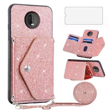Imagem de Asuwish Capa de celular para Moto Z4/Moto Z 4 Play/MotoZ4 Force capa carteira com protetor de tela e alça transversal com glitter brilhante para cartão Motorola 4Z Motoz4 capas MotoZ4Play XT1980-4