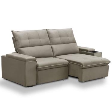 Imagem de Sofá Retrátil Reclinável Para Sala 3 Lugares 230cm Niels F04 Veludo Marrom Escuro - Lyam Decor