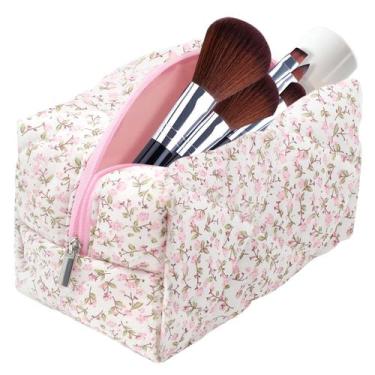 Imagem de Bolsa de maquiagem, cisne escuro, algodão acolchoado, organizador flor