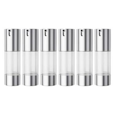Imagem de Frasco de bomba de creme cosmético Airless longway Silver 30mL (x6)