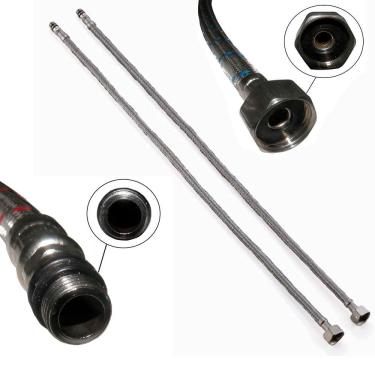 Imagem de Engate Rabicho Par Mangueira Flexivel Monocomando Misturador Agua Quente Fria Pia Torneira