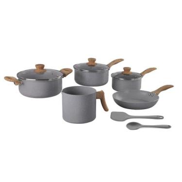 Imagem de Conjunto de Panelas 7 Peças Easy Gris Com Indução Brinox