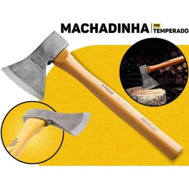 Imagem de Machado 600g Tramontina Com Cabo Madeira Ferramenta Robusta P/ Lenhado