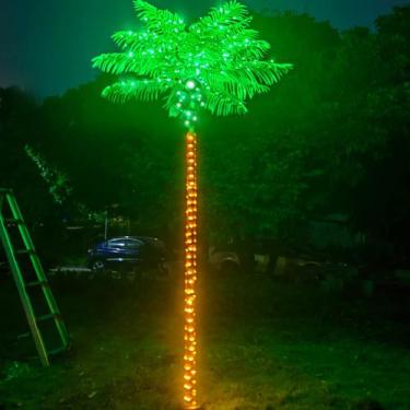 Imagem de Palmeira artificial Fairyrain 244cm 300LED Decoração ao ar livre