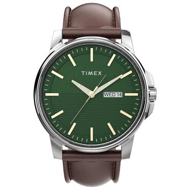 Imagem de Timex Relógio masculino de aço inoxidável, 45 mm, Marrom/verde