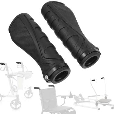 Imagem de XLIUAX 2 peças de aderência de mão para andador de rodas, alças de mão de muleta para andador de joelho, peças de reposição, alças antiderrapantes para cadeira de rodas
