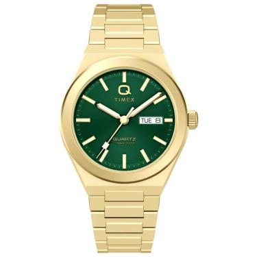 Imagem de Relógio Q Timex Continental Day Date TW2Y35100 Dourado-Masculino